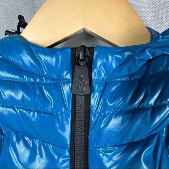 Moncler Maglia Grenoble Cardigan Fleece Jacket Bright Blue Size Small - Picture 10 of 11